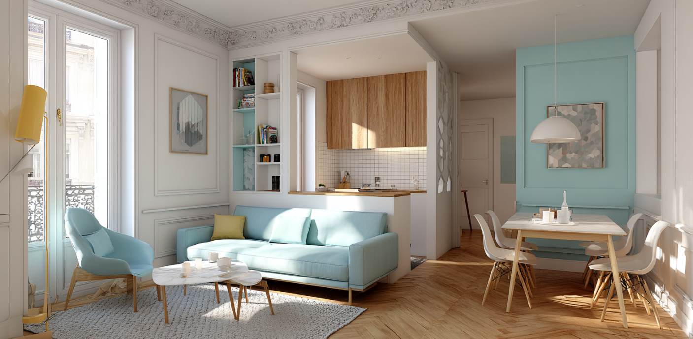 Vue sur les toits de Paris au coucher du soleil